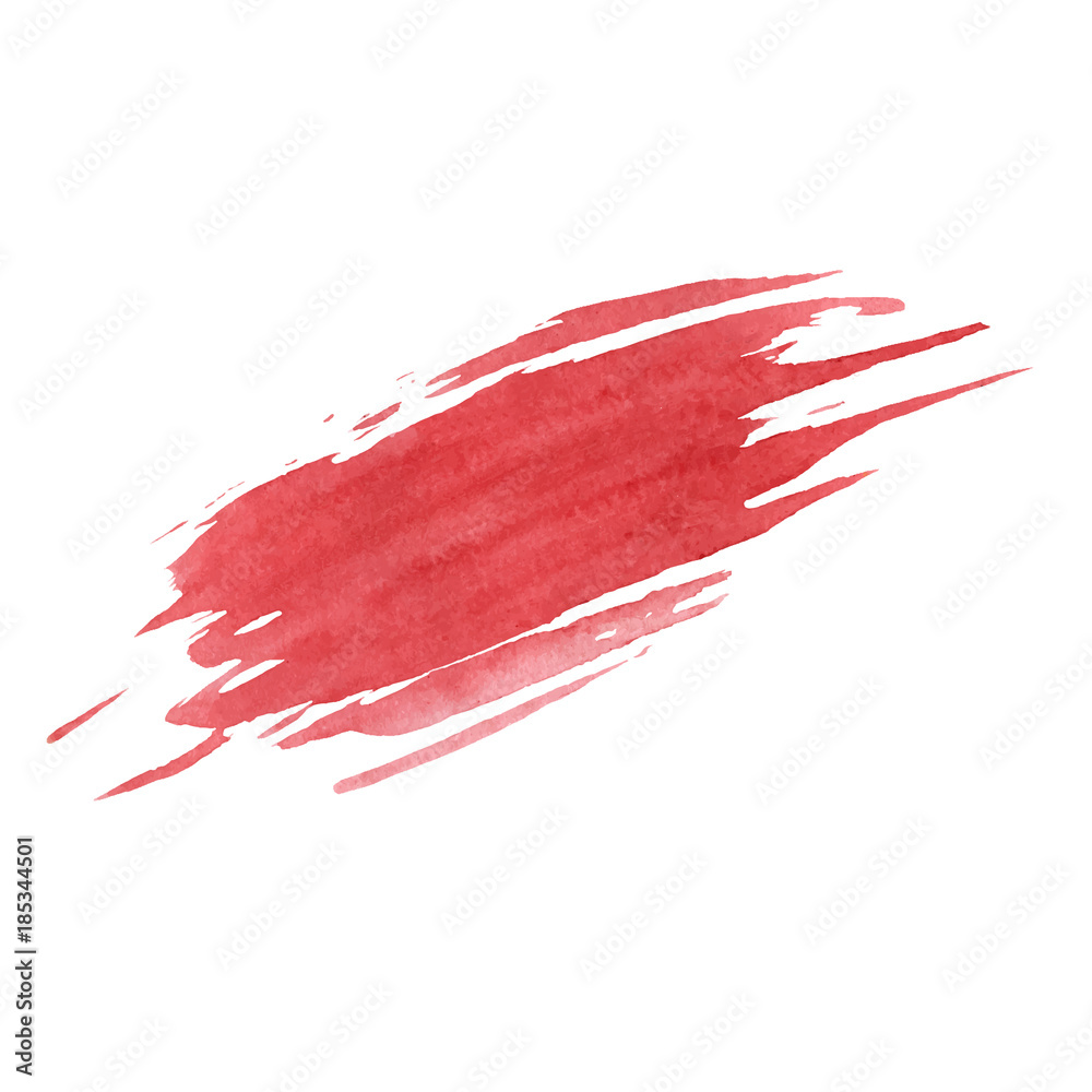 Red vector smudge texture isolated on the white background. Grunge design.