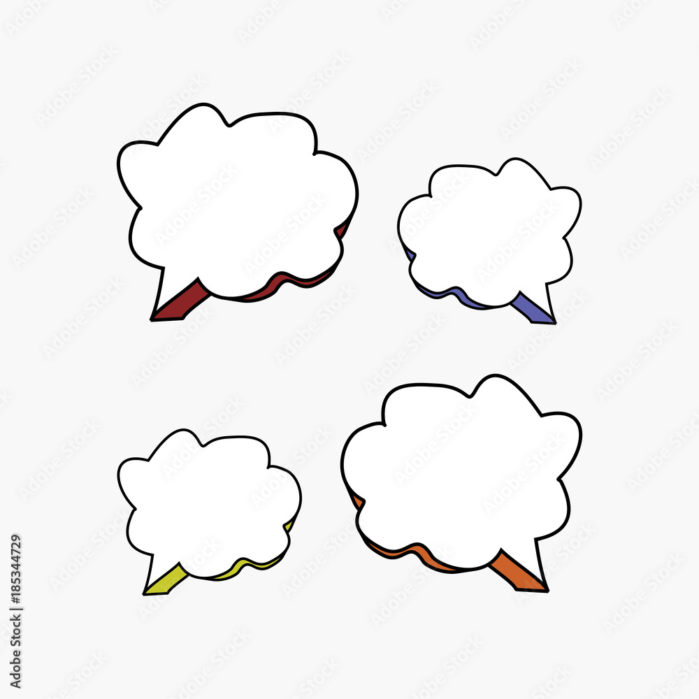 Text Cloud Doodle Comic Vector Template Design Text Cloud Doodle Comic Vector Template Design