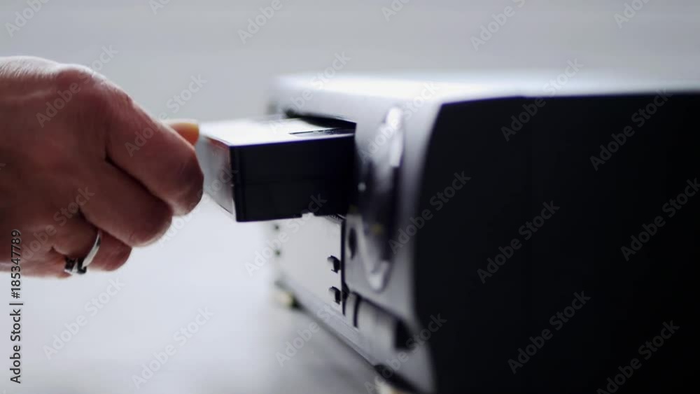 cassette VHS loaded in video cassette recorder. cassette VHS loaded in video cassette recorder.