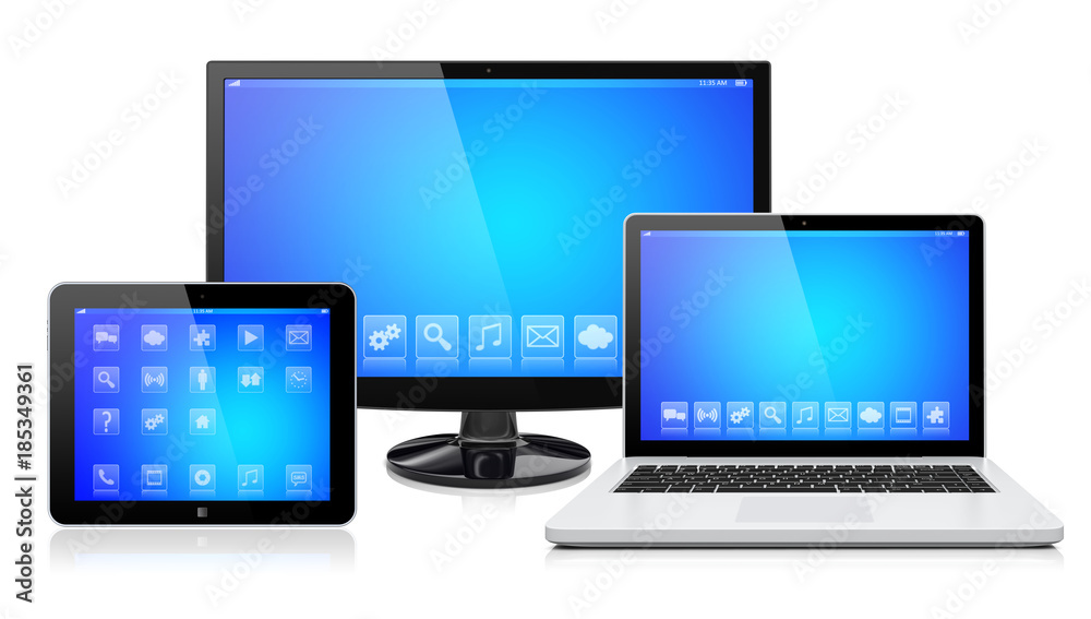 Electronic devices on a white Electronic devices on a white