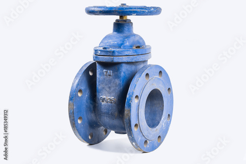 Wedge gate valve on a white background