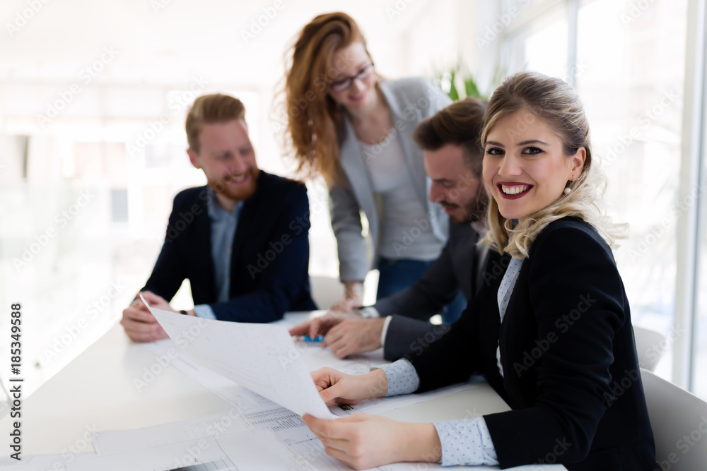 Portrait of young architect woman on meeting Portrait of young architect woman on meeting