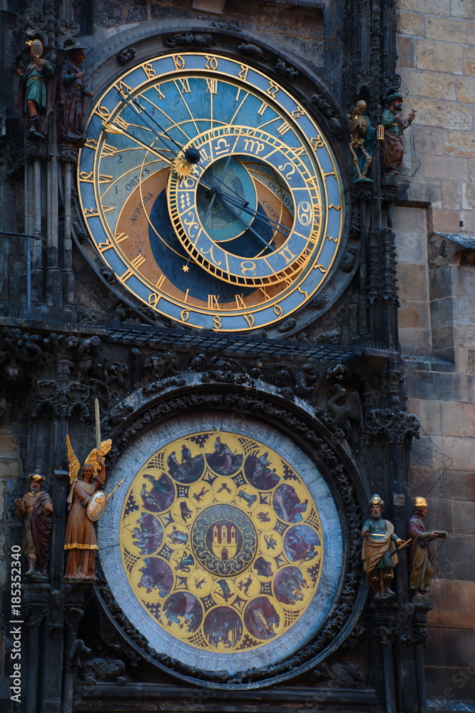 Astronomical clock in Prague, Czech.