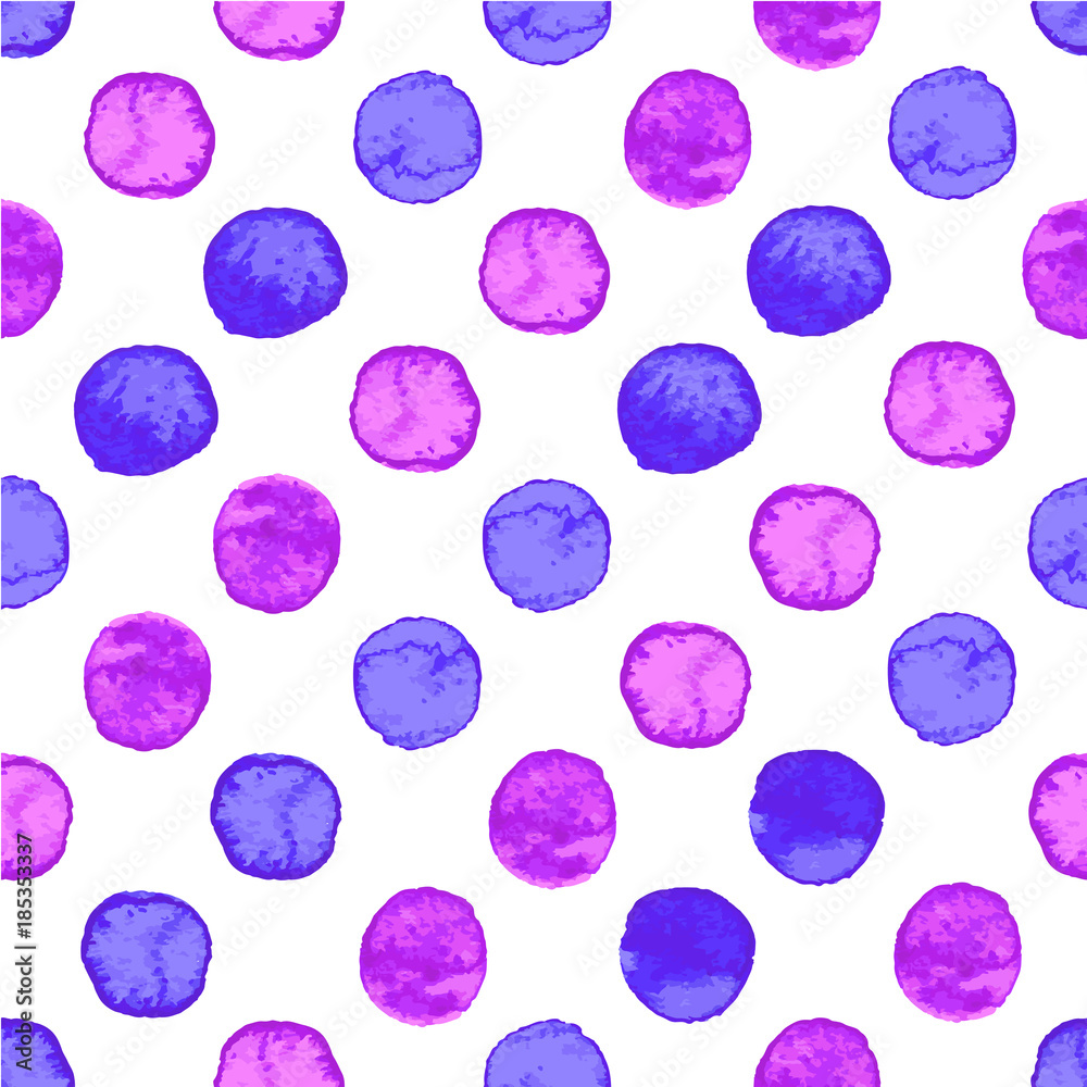 Seamless watercolor dots pattern