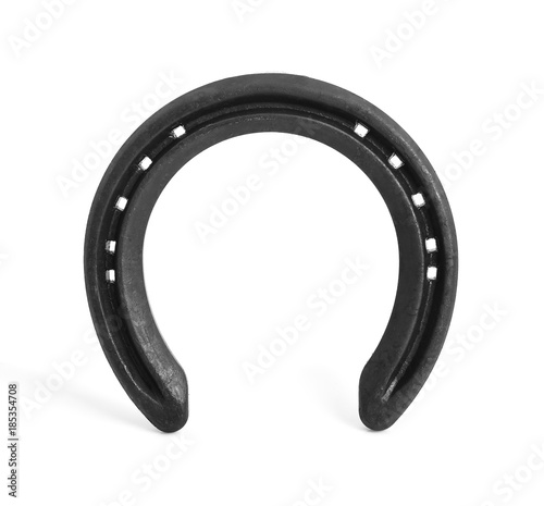 Iron horseshoe isolated on white