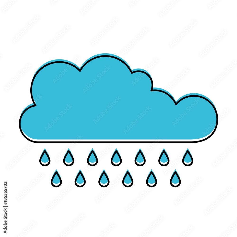 cloud with rain in watercolor silhouette cloud with rain in watercolor silhouette