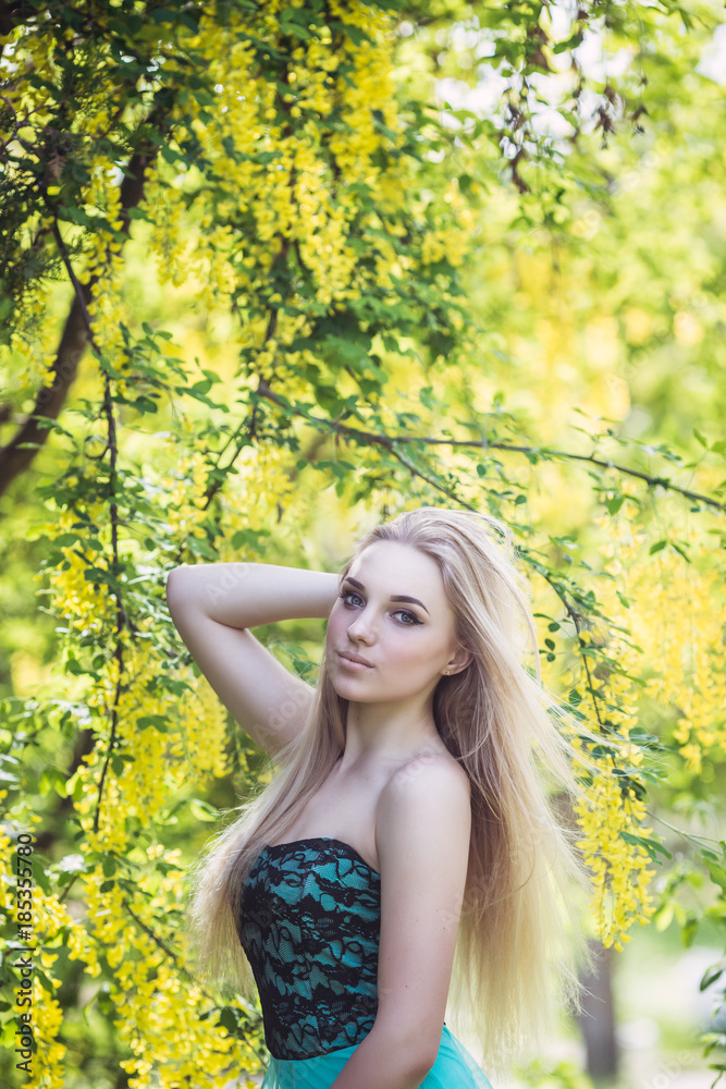 Princess. Young beautiful pretty woman posing in long evening luxury dress on a sunny summer day. Vogue style fashion sensual portrait Princess. Young beautiful pretty woman posing in long evening luxury dress on a sunny summer day. Vogue style fashion sensual portrait