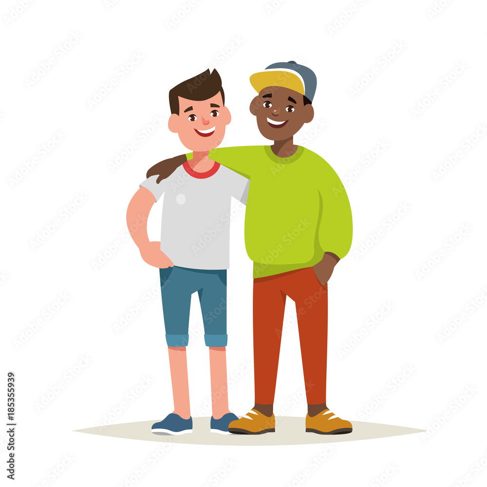 Vector illustration of couple boy friends isolated Vector illustration of couple boy friends isolated