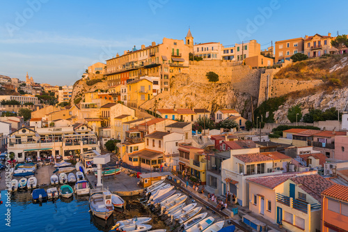 Marseille, France - August 03, 2017: Fishing boats in harbor Vallon des Auffes