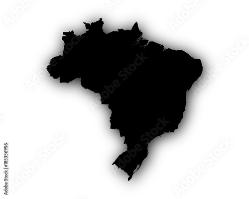 Karte von Brasilien mit Schatten