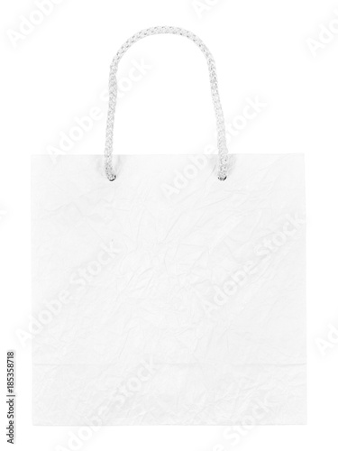 White paper bag with crumpled texture