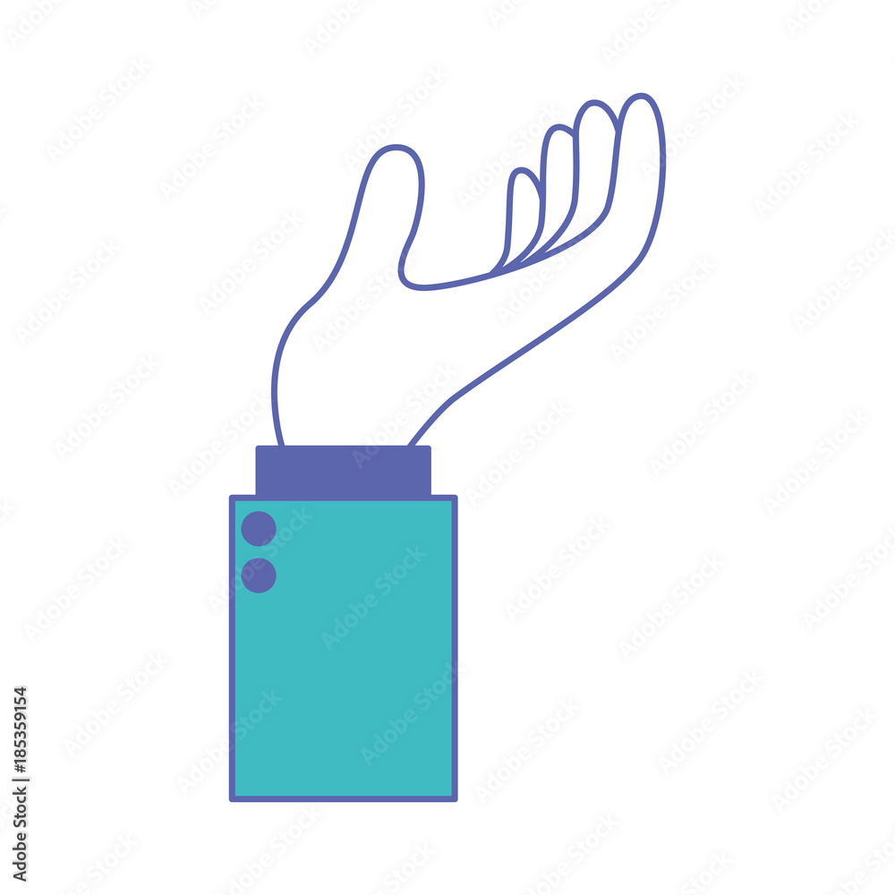 business hand side view gesture hold on in blue and purple color sections silhouette business hand side view gesture hold on in blue and purple color sections silhouette