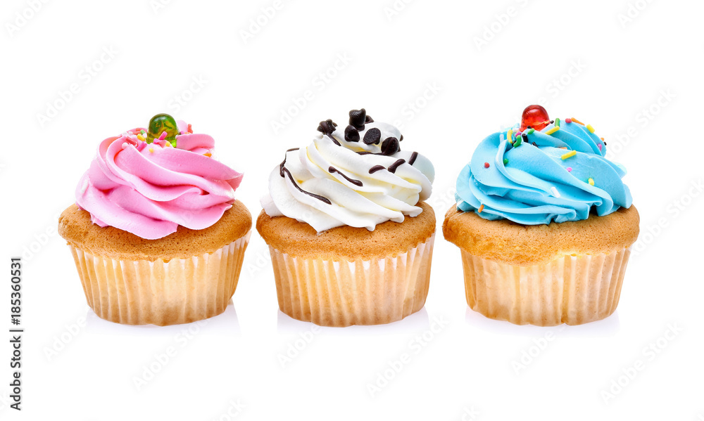 cupcakes isolated on white background