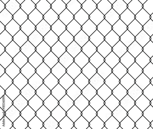 Seamless texture metal wire fence, vector illustration grid template.