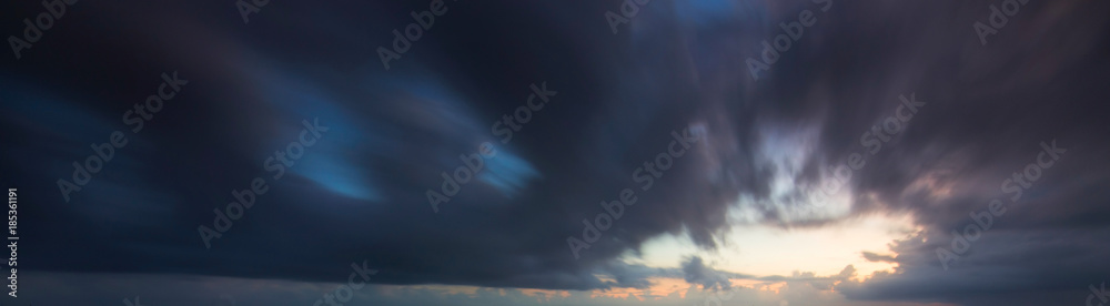 Long exposure shot of dramatic sky at sunrise Long exposure shot of dramatic sky at sunrise