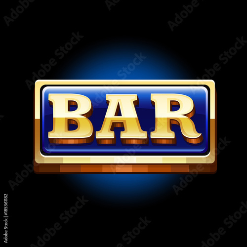 Bar icon isolated on black background. Vector illustration