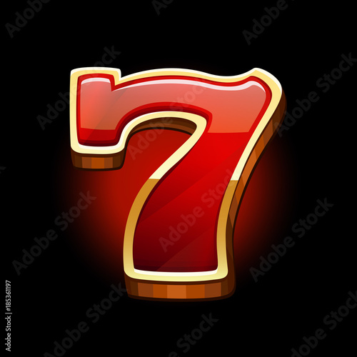 Seven icon isolated on black background. Vector illustration