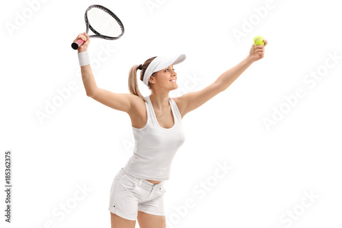 Female tennis player serving © Ljupco Smokovski