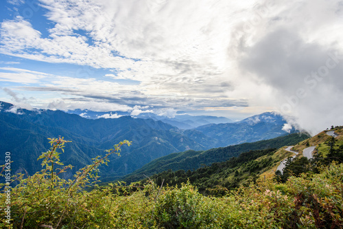 Beautiful blue sky and white clouds landscape in Taiwan Hehuan mountain   © RomixImage