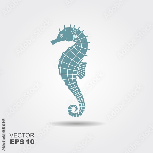 Icon seahorse with shadow