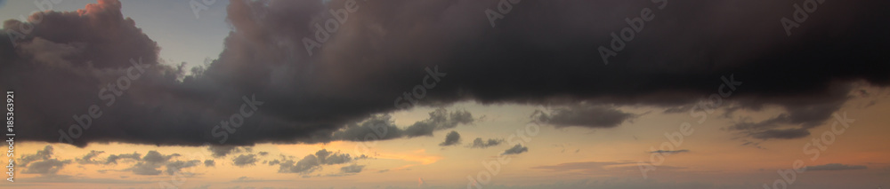 Dramatic and colorful sky at sunset