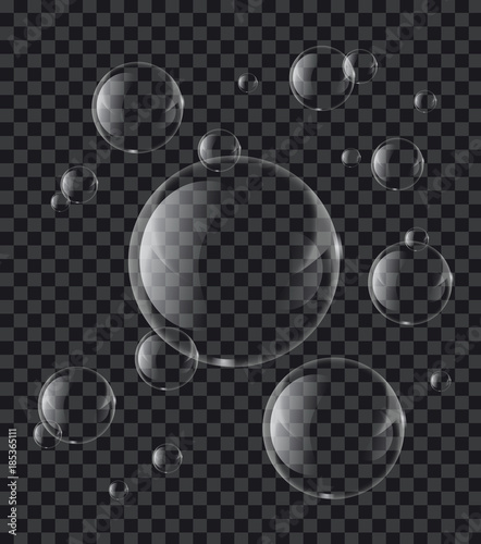 Soap or Water bubbles on tranparency background ,vector design element EPS10 illustration