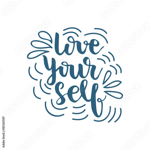 Lettering Love Yourself. Vector illustration.