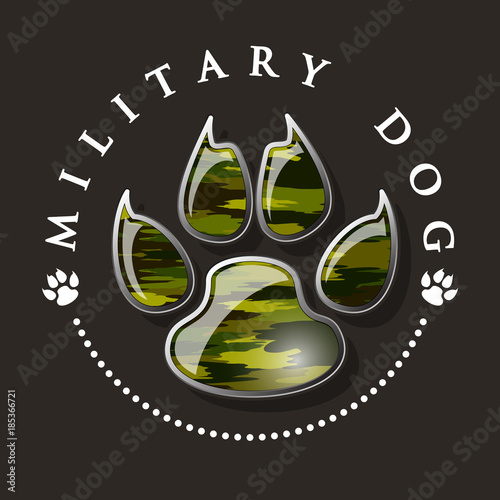  Military dog paw print