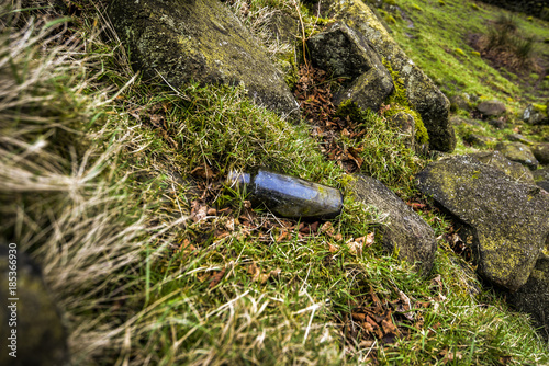An Old Discarded Glass Bottle, The Roaches, Peak District National Park, Derbyshire, UK