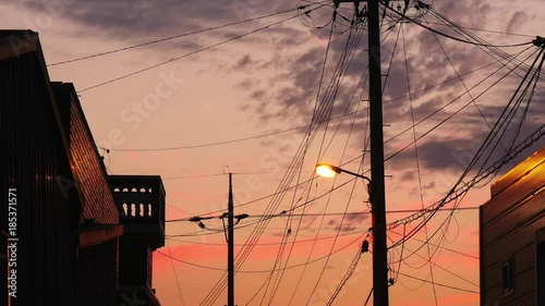Beautiful Timelapse view of Dusk to night in the suburbs.