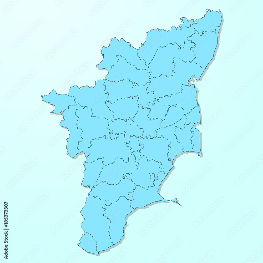Tamil Nadu blue map on degraded background vector
