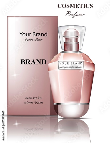Women perfume bottle fragrance. Realistic Vector Product packaging designs mo...