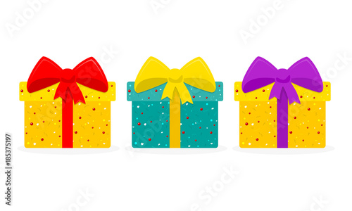 Set of gift boxes. Vector illustration