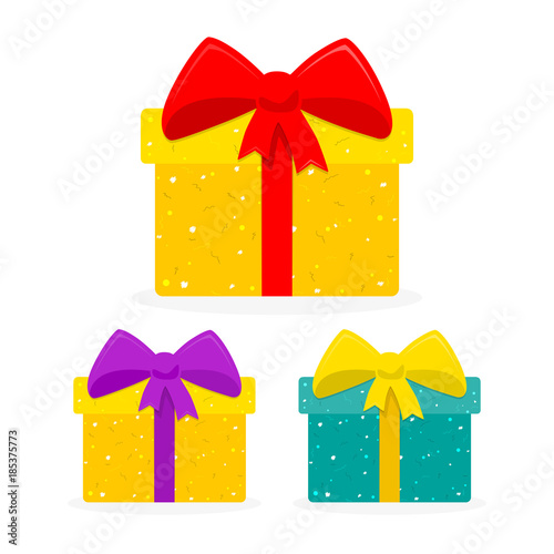 Set of gift boxes. Vector illustration