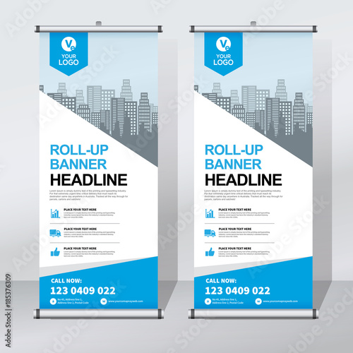 Roll up sale banner design template, abstract background, pull up design, modern x-banner, rectangle size.