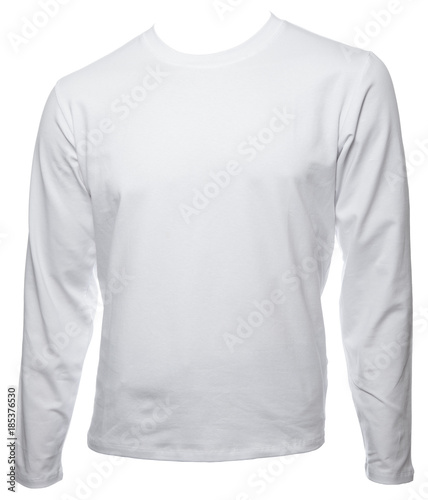 White longsleeve cotton tshirt template isolated