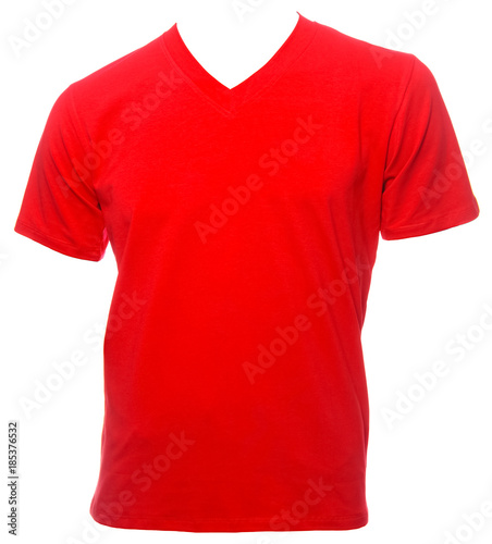 Red shortsleeve cotton tshirt template isolated