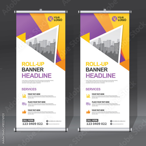 Roll up sale banner design template, abstract background, pull up design, modern x-banner, rectangle size.