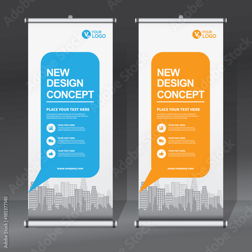 Roll up sale banner design template, abstract background, pull up design, modern x-banner, rectangle size.