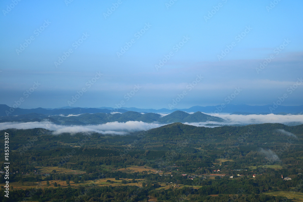 Landscape of rural city and mountain, Loei, Thailand