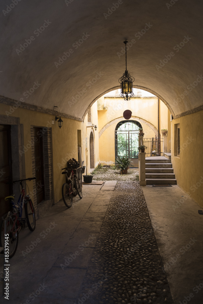 Cittaducale (Rieti, Italy): old courtyard