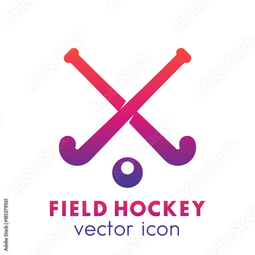 Field hockey icon, logo element over white