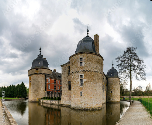 Lavaux-Sainte-Anne Castle Panoramic view, Belgium.