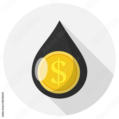Tropfen Öl Kosten Flat Design Icon