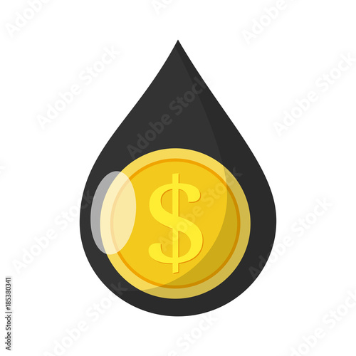 Tropfen Öl Kosten Flat Design Icon
