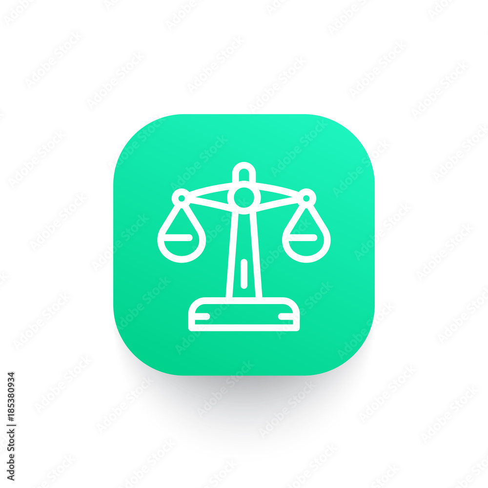Scales line icon, justice, risk symbol