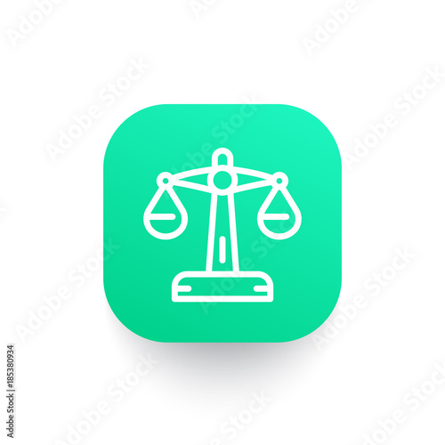 Scales line icon, justice, risk symbol