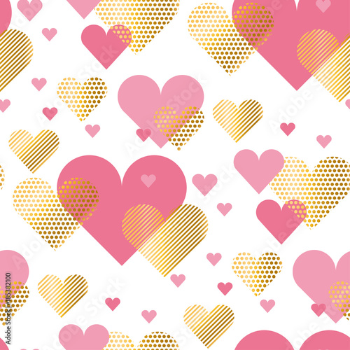 Valentines Day seamless modern luxury pattern. Festive abstract background wi...