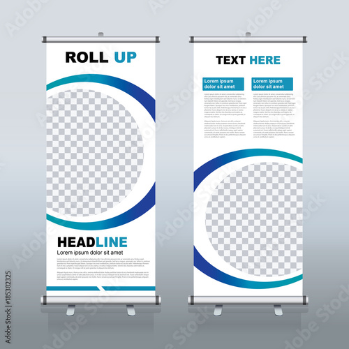Roll up sale banner design template, abstract background, pull up design, modern x-banner, rectangle size.