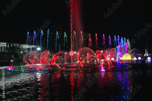 Musical Dancing Fountain in Rizal Park-Liwasang Rizal. Manila-Philippines. 0025 photo